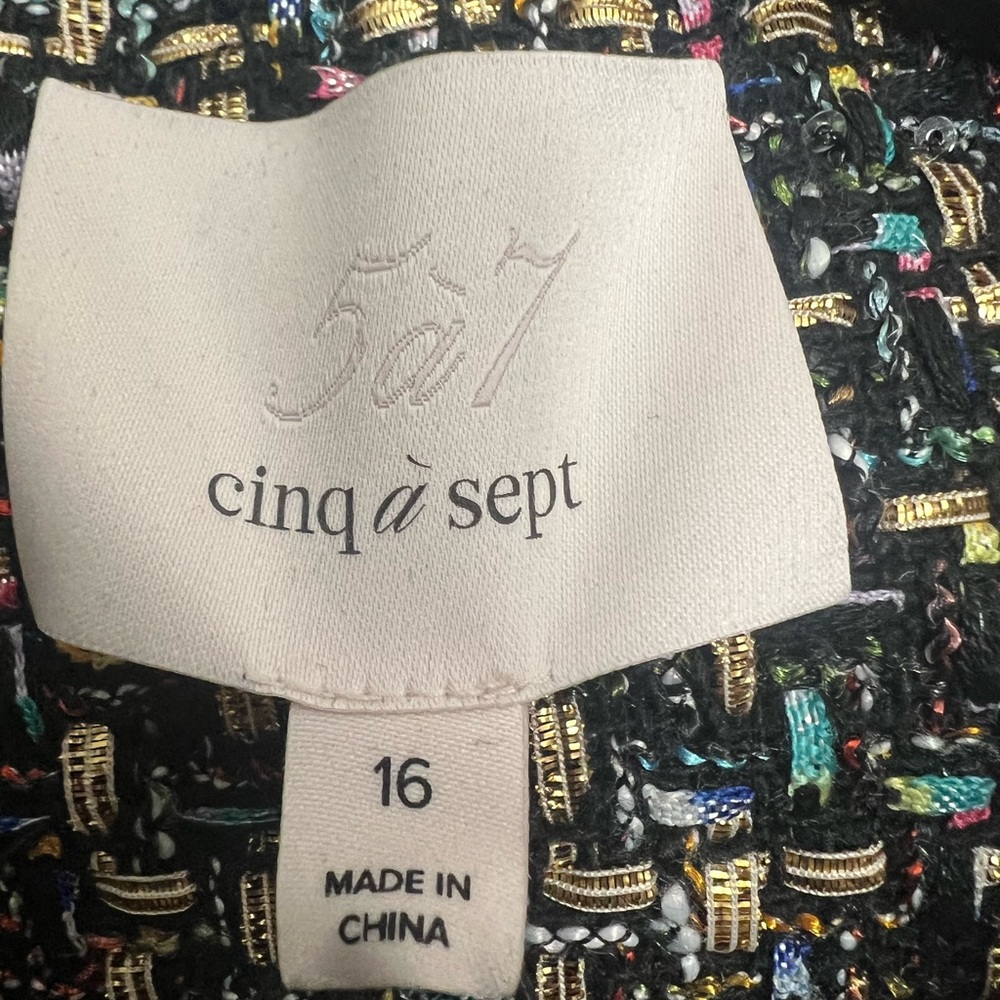 Cinq A Sept Women's Odette Tweed Crop Jacket - SZ 16 - Picture 7 of 8